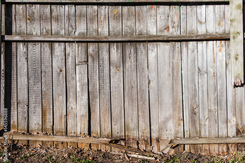 Old beautiful wooden fence in the village