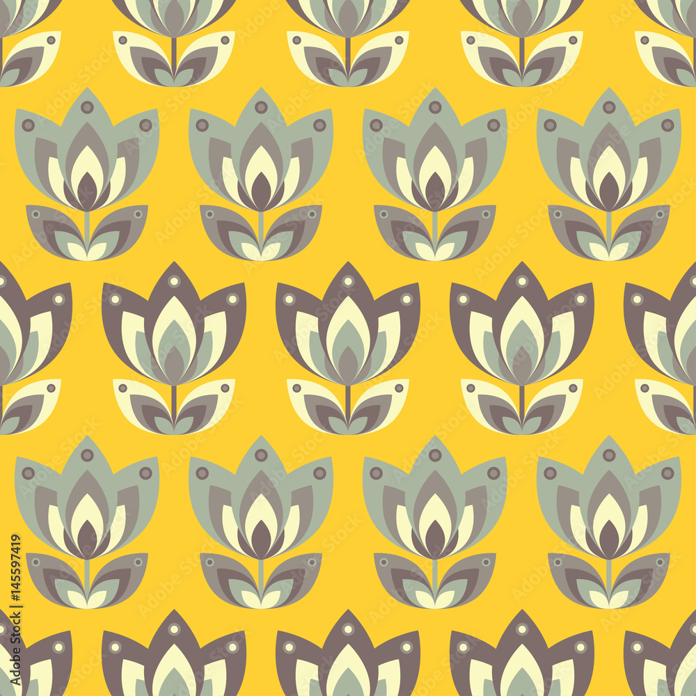 Fototapeta premium Seamless floral background. Vector illustration. 