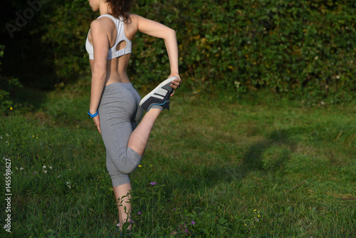 sporty girl - stretching