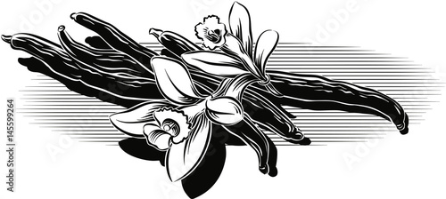 vanilla beans and flowers.