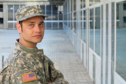Army Soldier Deep in Thought - Stock image