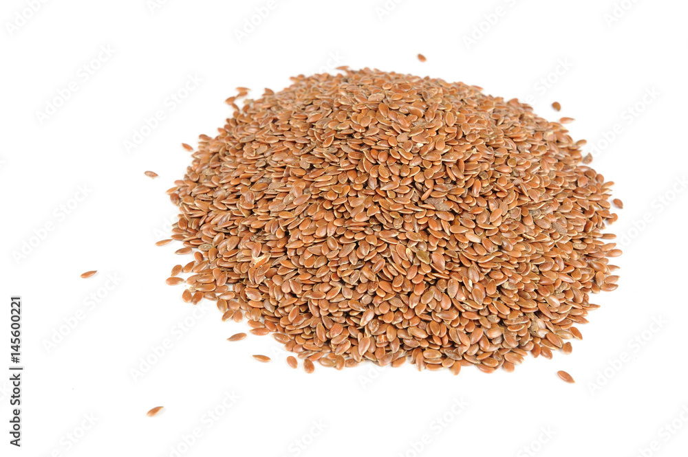 Flax Seeds Isolated on White Background Flax Seeds Isolated on White Background
