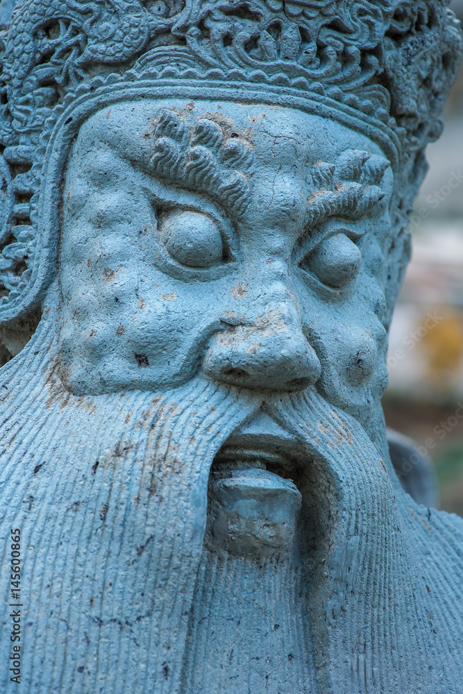 Closeup Chinese giant stone statue