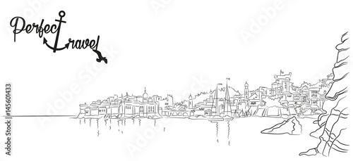 City in the mountains near the sea