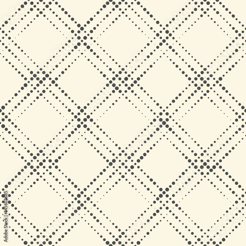 Seamless Grid Pattern. Vector Monochrome Dots Background
