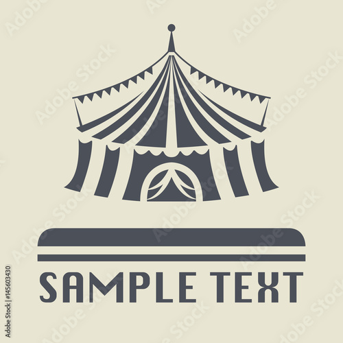 Circus tent icon or sign