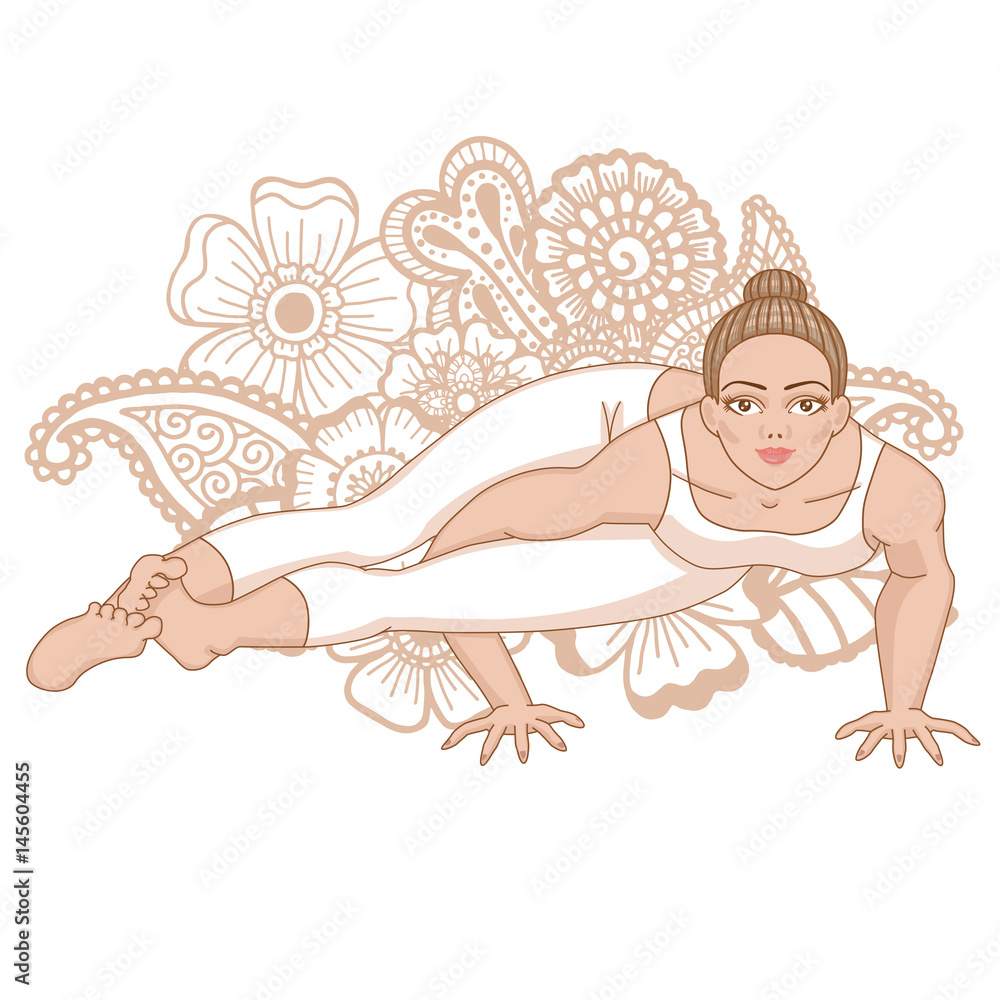 Women silhouette. Eight-Angle Yoga Pose. Astavakrasana Women silhouette. Eight-Angle Yoga Pose. Astavakrasana