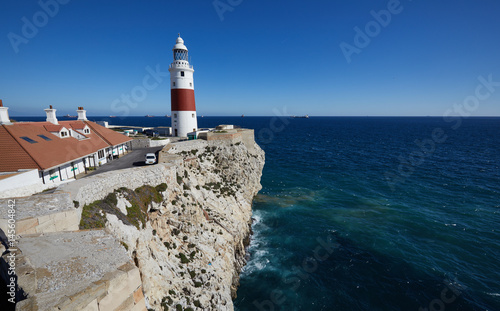 Leuchtturm von Gibraltar, Gibraltar Trinity Lighthouse, eröffnet 1841, an der Südspitze der Halbinsel, 