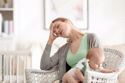 Depressed young woman with ...
