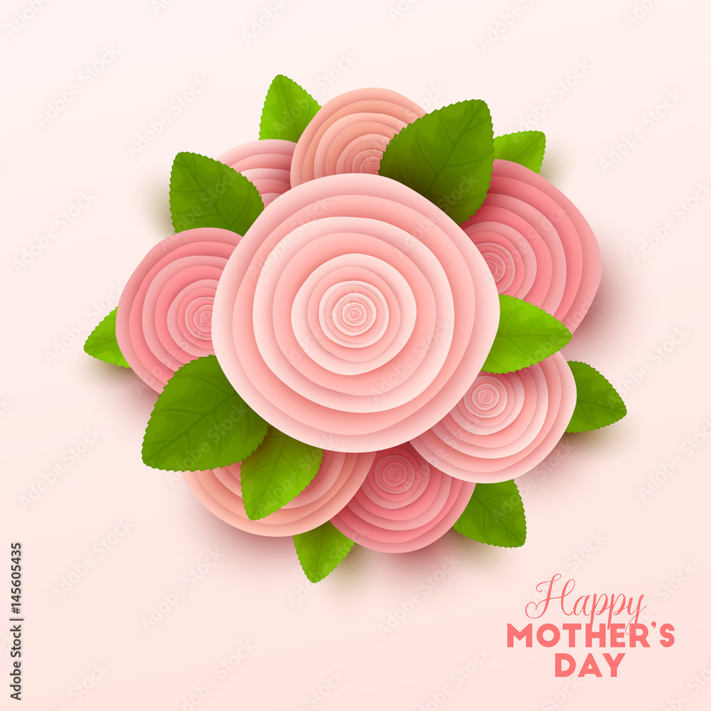 Happy Mothers Day background with flowers. Vector illustration.
