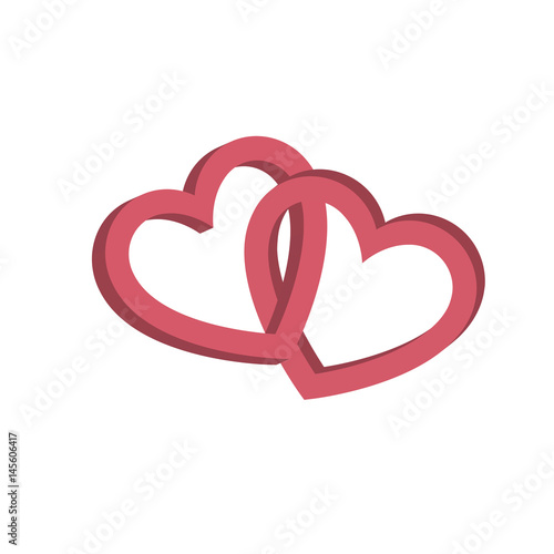 Two hearts vector illustration