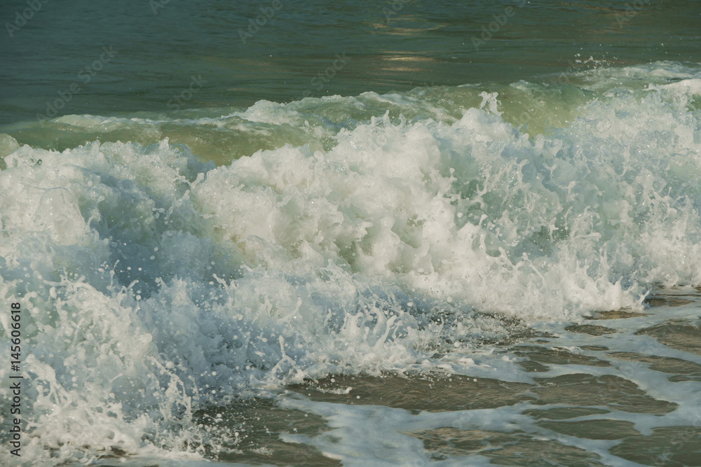 Beautiful waves of South China Sea on Dadonghai beach. Beautiful waves of South China Sea on Dadonghai beach.