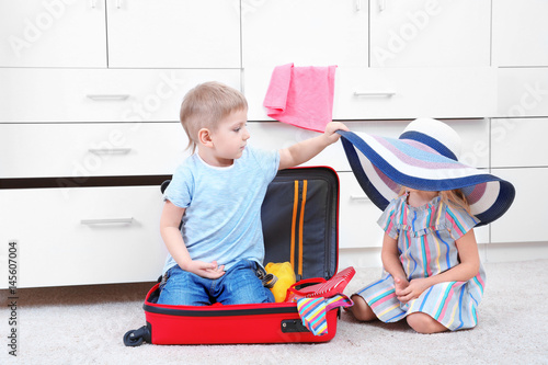 Cute small kids playing in ...