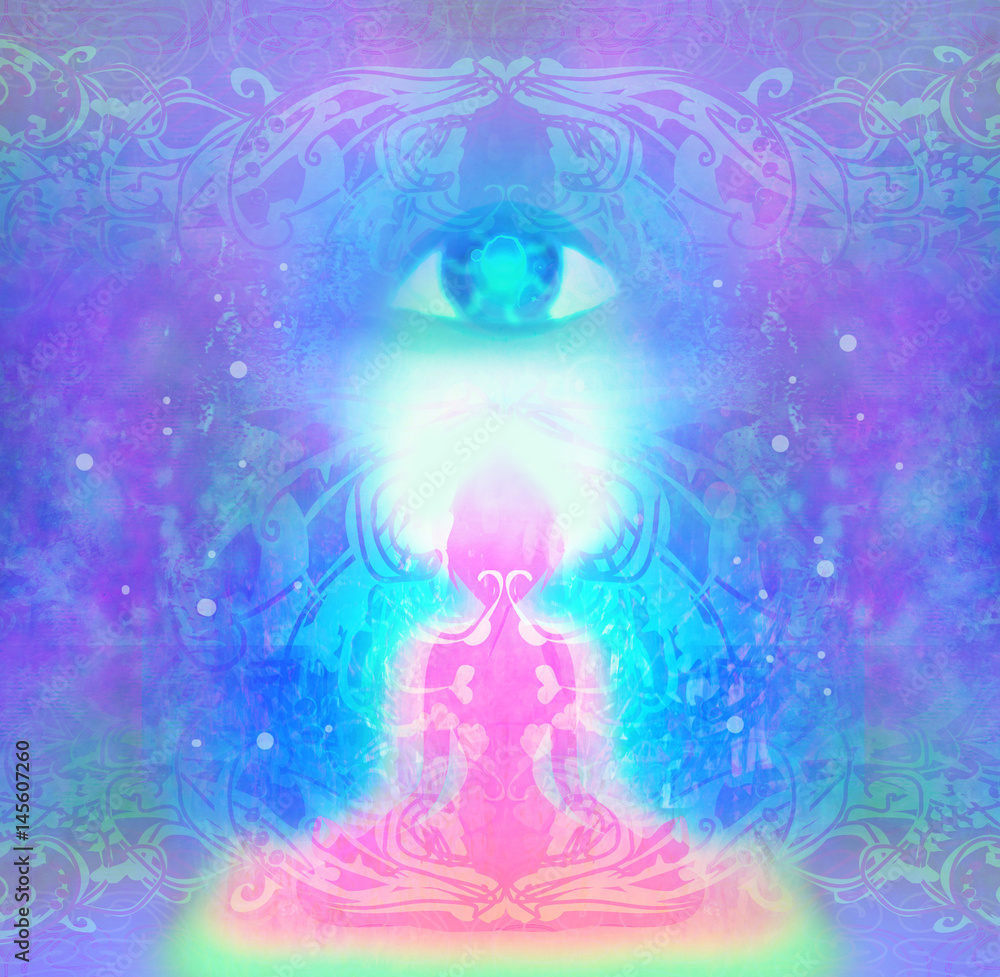 Woman with third eye, psychic supernatural senses Woman with third eye, psychic supernatural senses