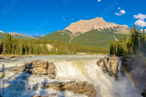 Gorgeous Waterfall at Athabaska River in Alberta, Canada. photo