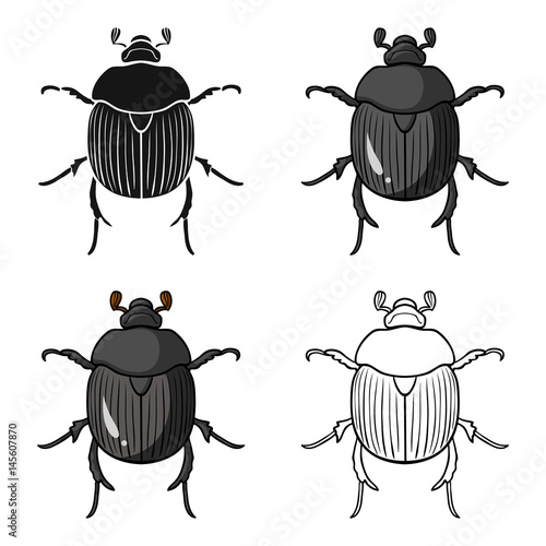 Dor-beetle icon in cartoon style isolated on white background. Insects symbol stock vector illustration.