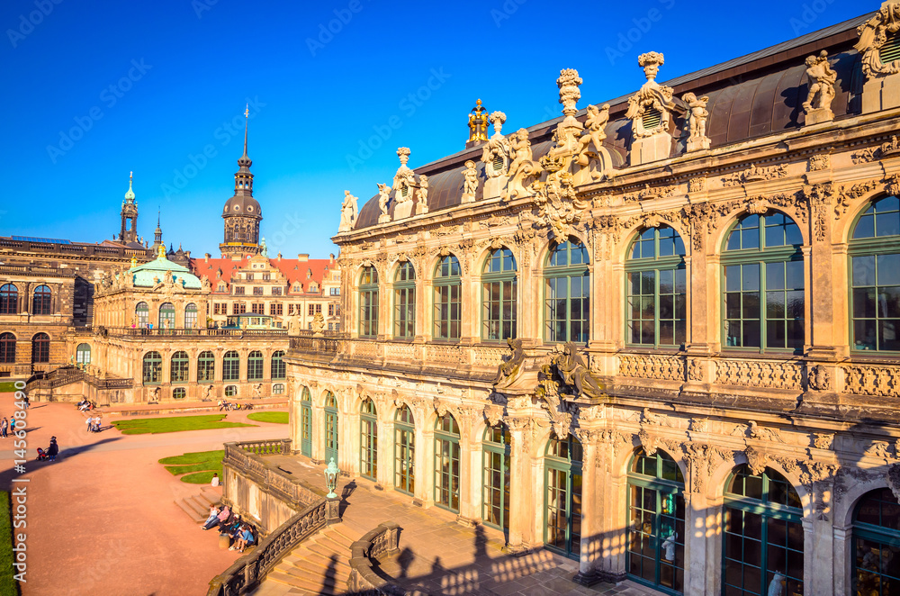 Dresden Cathedral of the Holy Trinity or Hofkirche, Dresden Castle or Royal Palace and Semperoper in Dresden, Saxony, Germany