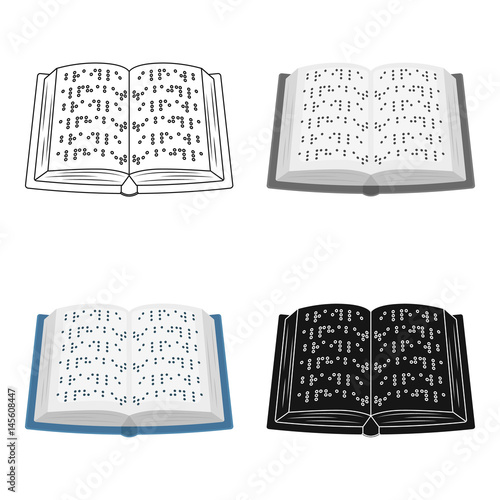 Book written in braille icon in cartoon style isolated on white background. Interpreter and translator symbol stock vector illustration.