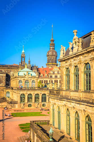 Dresden Cathedral of the Holy Trinity or Hofkirche, Dresden Castle or Royal Palace and Semperoper in Dresden, Saxony, Germany