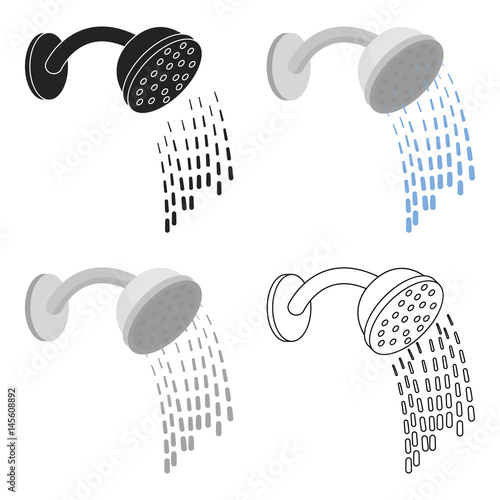 Shower icon in cartoon style isolated on white background. Hotel symbol stock vector illustration.
