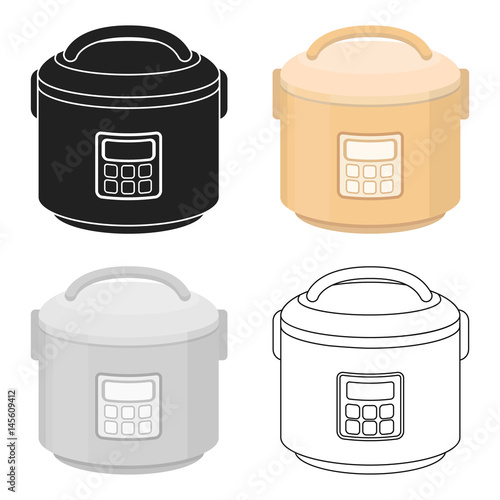 Multicooker icon in cartoon style isolated on white background. Household appliance symbol stock vector illustration.