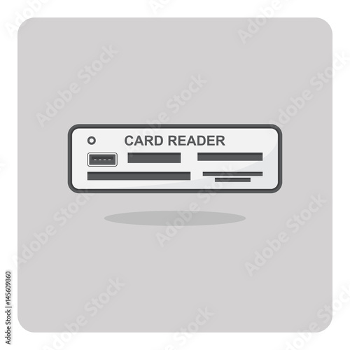 Vector of flat icon, USB Card reader on isolated background