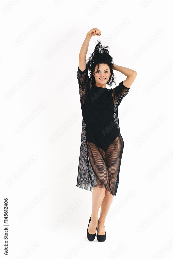Full body portrait of young woman, isolated over white background Full body portrait of young woman, isolated over white background