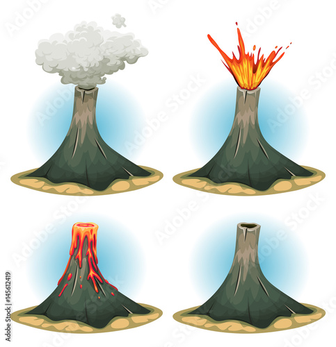 Volcano Mountains Set