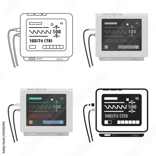 Ecg machine icon cartoon. Single medicine icon from the big medical, healthcare cartoon.