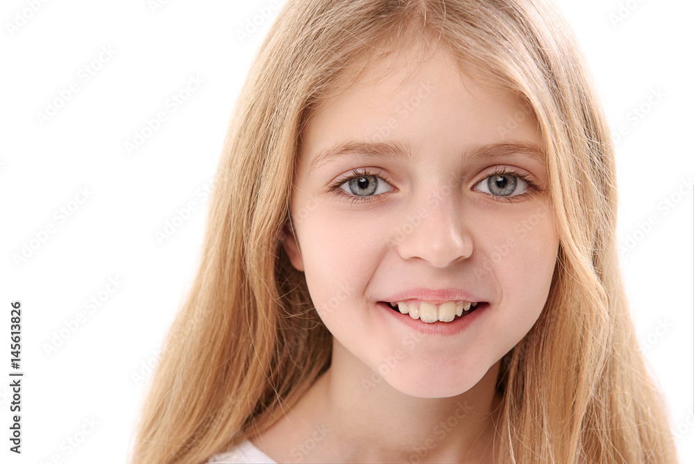 Glance of happy smiling child Glance of happy smiling child