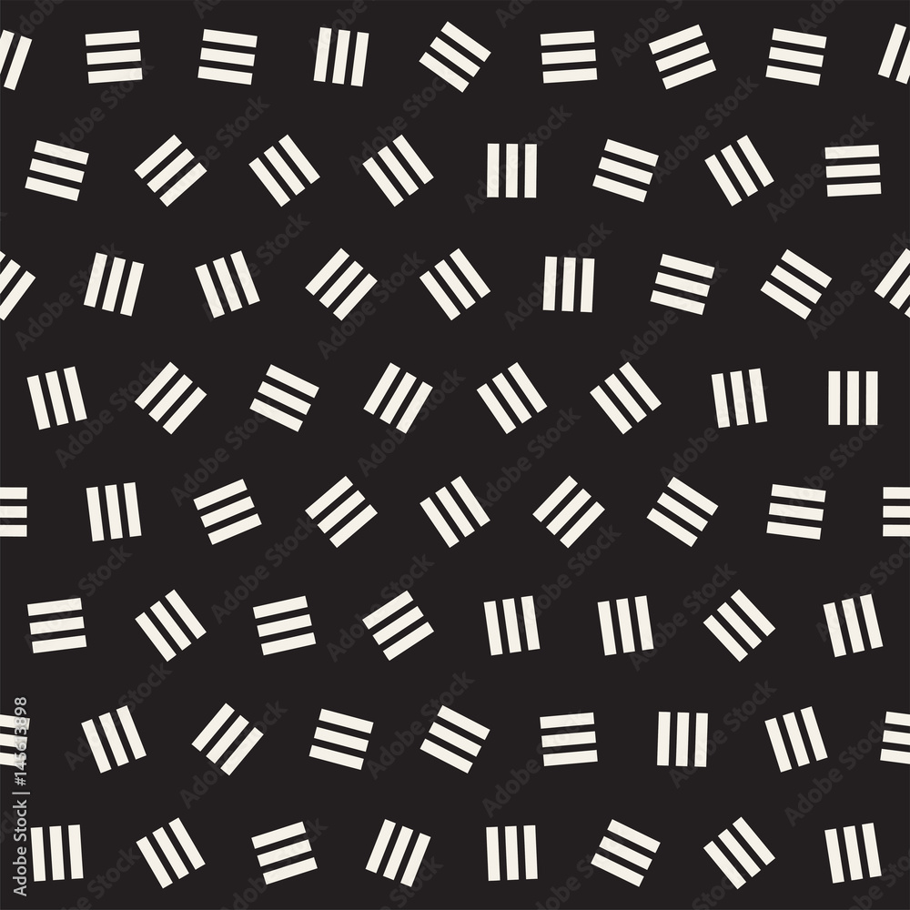 Geometric Scattered Shapes. Vector Seamless Black and White Pattern Geometric Scattered Shapes. Vector Seamless Black and White Pattern