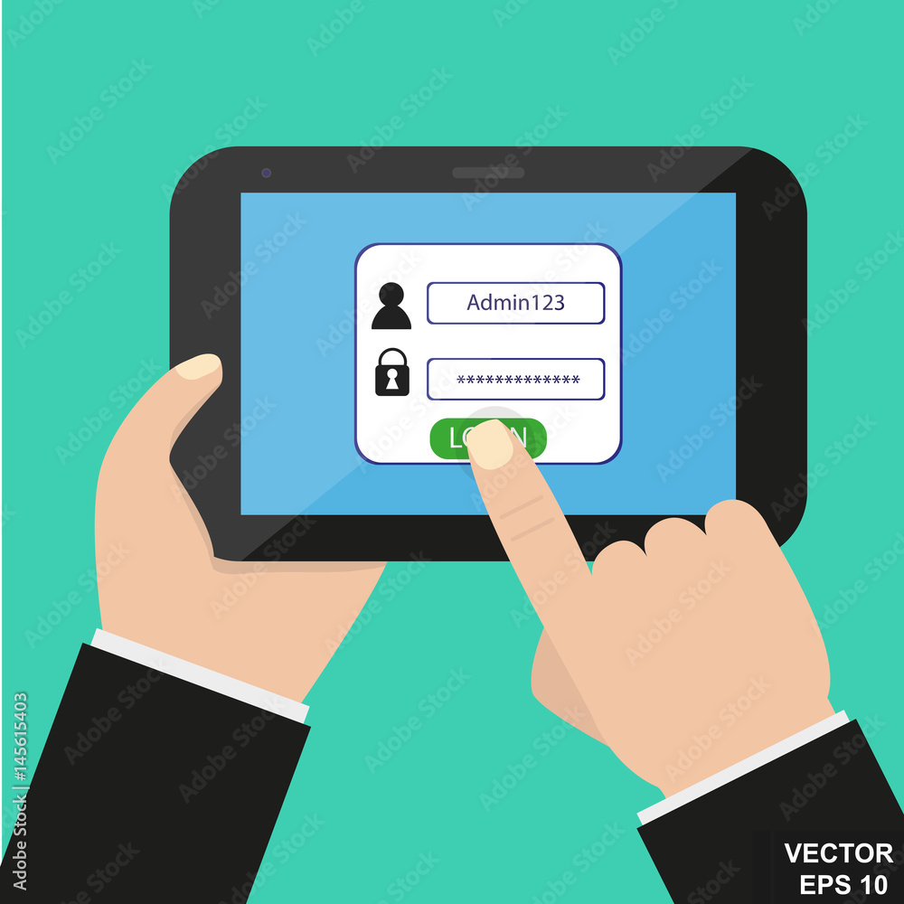 Online registration via mobile device. The icon is isolated on a blue background.