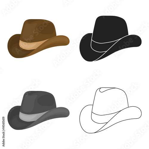 Cowboy hat icon in cartoon style isolated on white background. Patriot day symbol stock vector illustration.