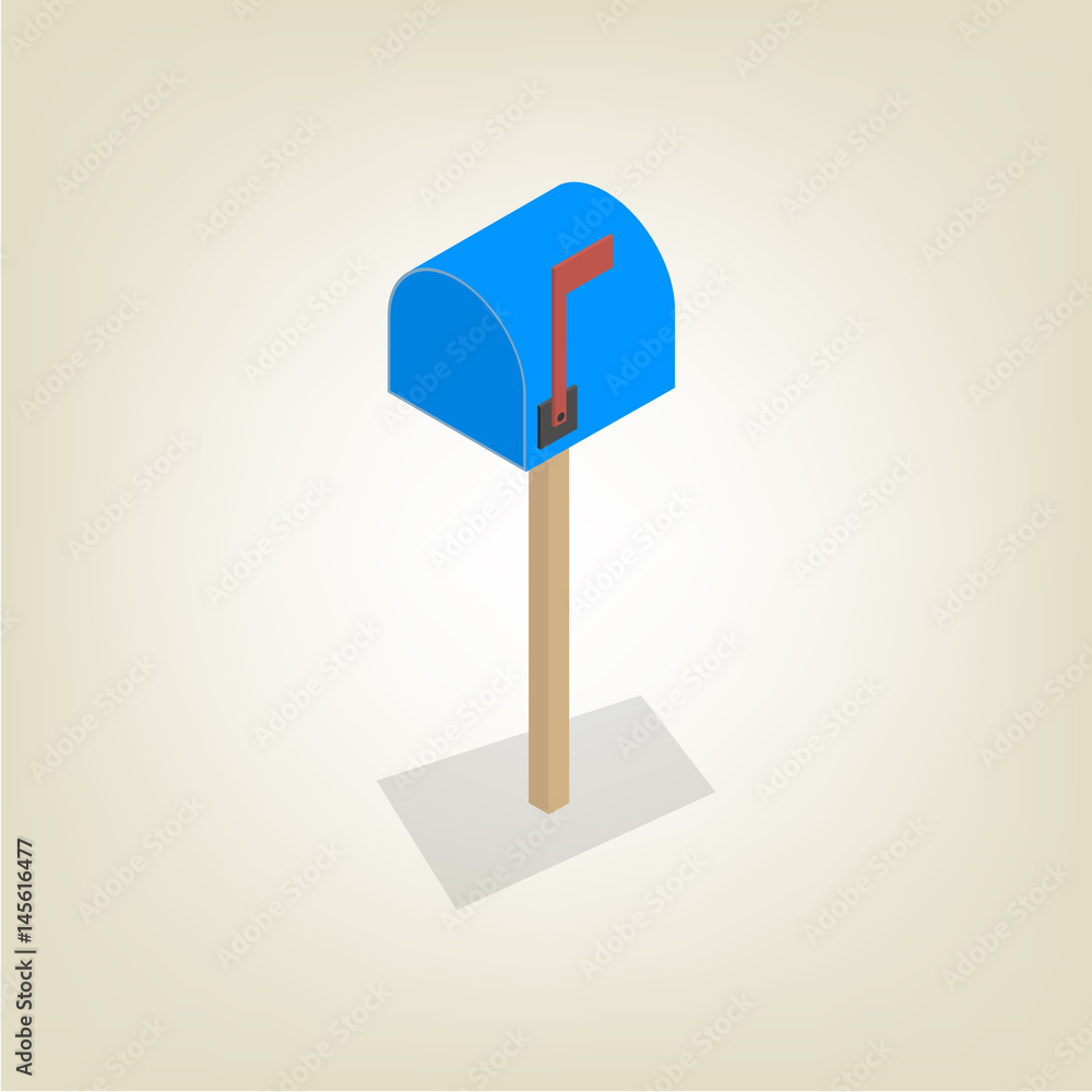 American mailbox isometric, vector illustration. American mailbox isometric, vector illustration.