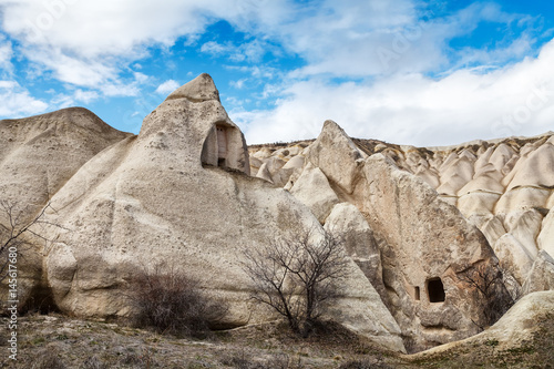 Caves in the mountains of Cappadocia.