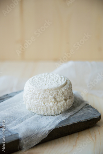 Set of cheese on wooden background