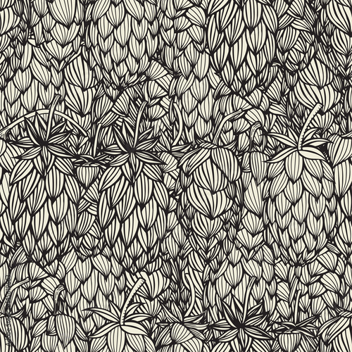 hand drawn hop cones