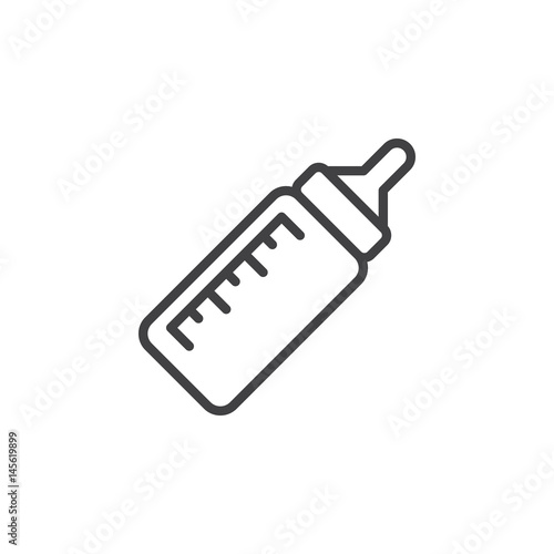 Baby bottle line icon, outline vector sign, linear style pictogram isolated on white. Symbol, logo illustration. Editable stroke. Pixel perfect