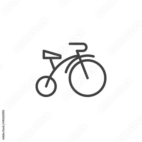 Children bicycle line icon, outline vector sign, linear style pictogram isolated on white. Symbol, logo illustration. Editable stroke. Pixel perfect