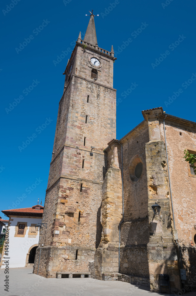 Comillas medieval church, Cantabria, Spain.
