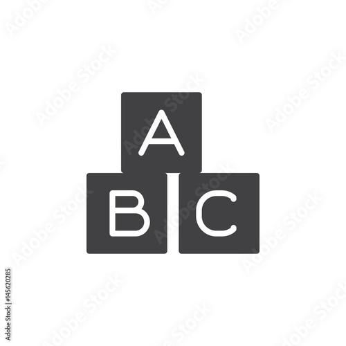 Fototapeta Naklejka Na Ścianę i Meble -  ABC cubes icon vector, filled flat sign, solid pictogram isolated on white. Symbol, logo illustration. Pixel perfect