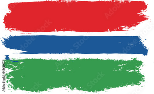 Gambia Flag Vector Hand Painted with Rounded Brush
