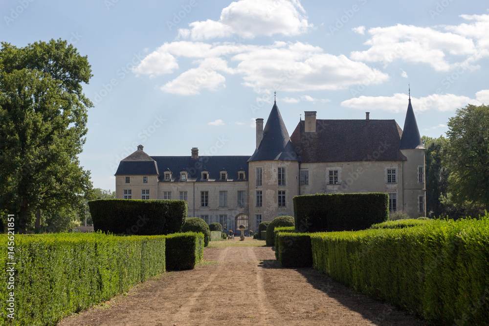 Luxurious French Chateau with manicured garden taken in the Champagne Region of France