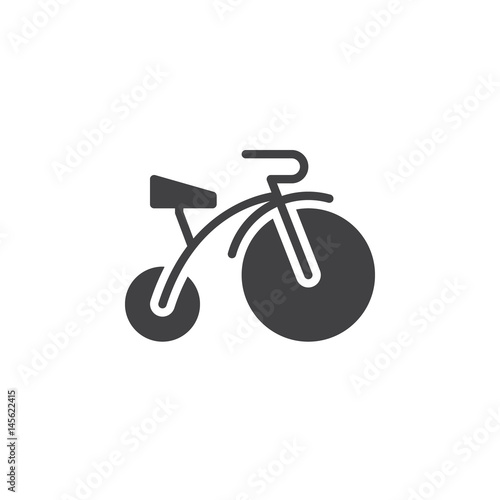 Children bicycle icon vector, filled flat sign, solid pictogram isolated on white. Symbol, logo illustration. Pixel perfect