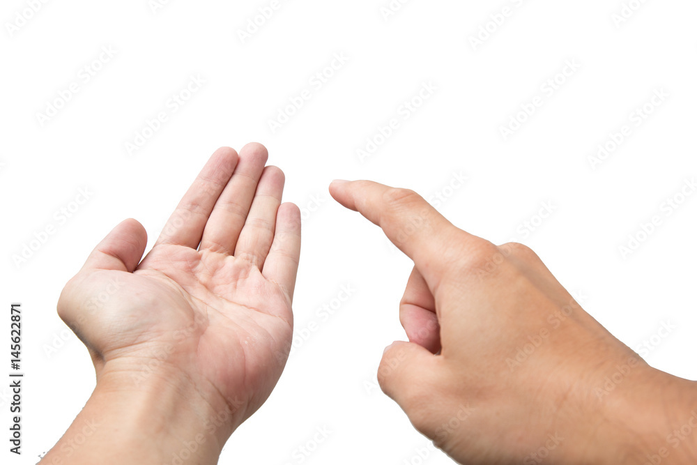 hand finger point touch empty palm pad isolated on white hand finger point touch empty palm pad isolated on white