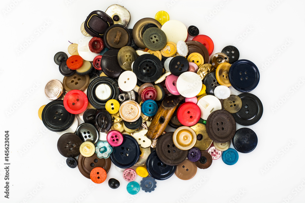 Multicolored buttons for clothes