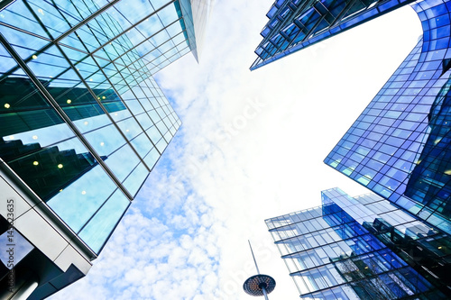 Photography View of the office buildings in the financial district in London.
