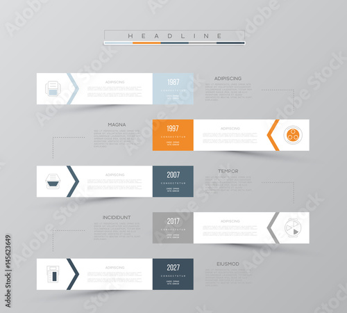 Timeline infographic data visualization. Vector illustration.