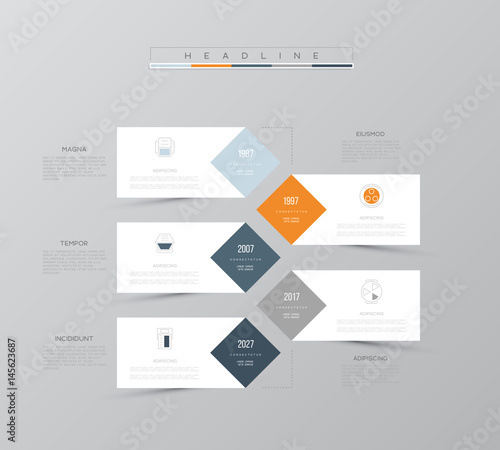 Timeline infographic data visualization. Vector illustration.
