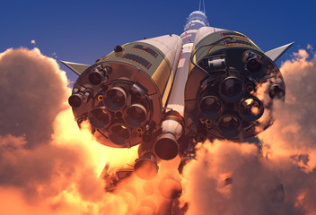 Crédence de cuisine Nasa Moteur puissant fusée propulsion spatiale  © Kovalenko I